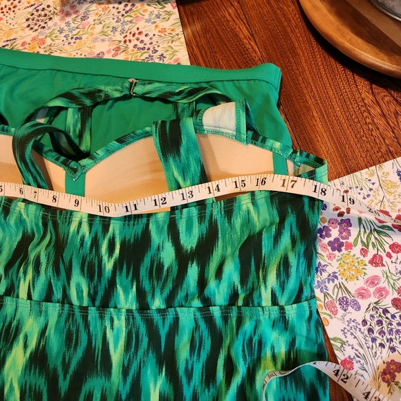 Denim & Co. Beach H-Back Tankini Top Shorts Sz 14 - Picture 8 of 13